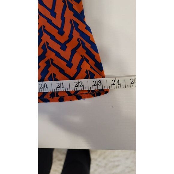 My Story Blue & Orange Shoulder Cut out Chevron Dress in Small - Picture 7 of 10
